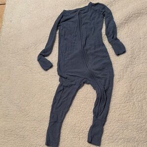 Little Sleepies Ribbed Heather Blue Zippy